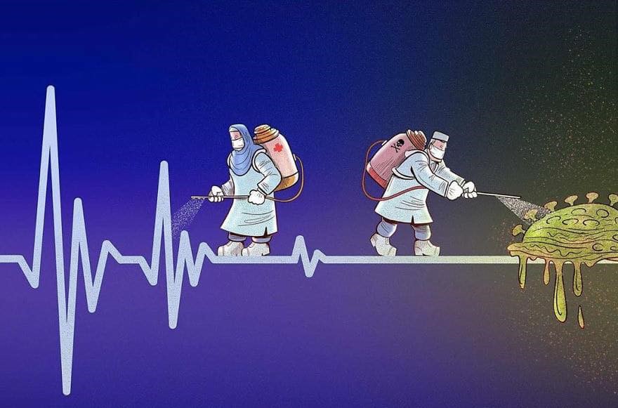 engrbiraj's tweet photo. Iranian Artist Creates Illustrations To Thank Doctors For Their Hard Work. #ClapforDoctors #ClapforHealthWorkers #COVID19 #StayHomeStaySafe #coronavirus @WHO @NHSuk https://t.co/2ArB6WY2Ic