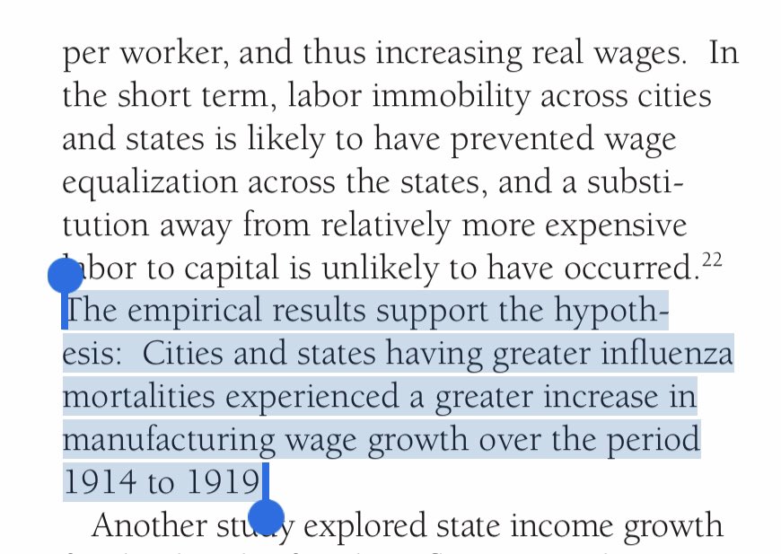This was also true of the 1918 influenza. Cities that were hit harder saw wages go up more.  https://www.stlouisfed.org/~/media/files/pdfs/community-development/research-reports/pandemic_flu_report.pdf