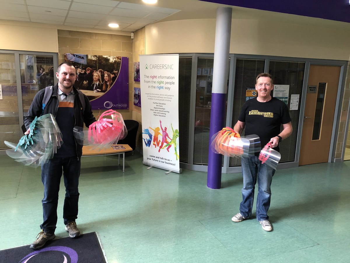 Outwood_Valley's tweet image. Today, our technology team came to work to make PPE for Ranby Prison, Bassetlaw Hospital, Dumfries and Galloway Royal Infirmary, Burlington Care Home, Fire Engineering Solutions and the Northern General Hospital. What a team! Hope it helps.  #OAVDT