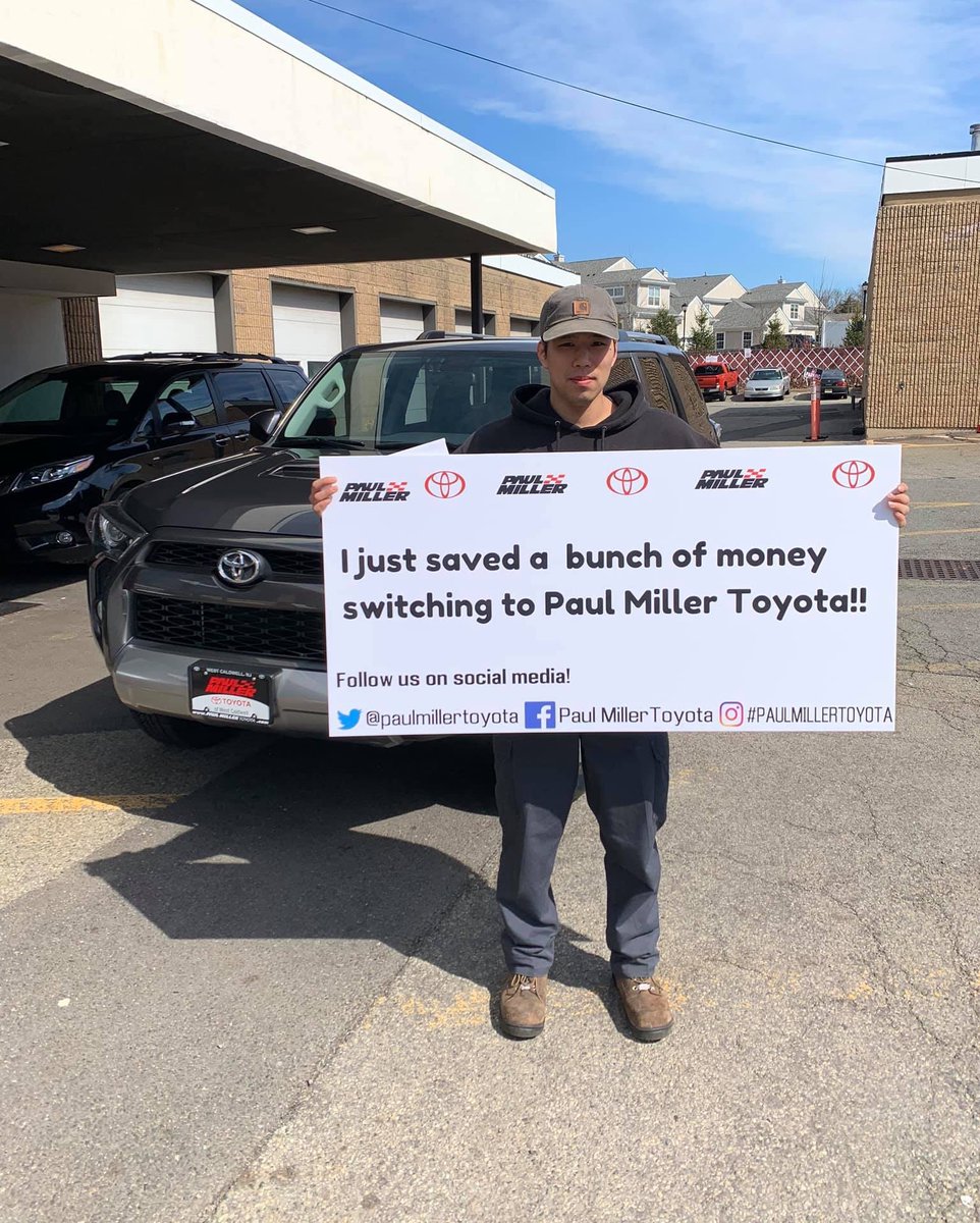 We are still here to help you! #PaulMillerFamily
.
.
#PaulMillerToyota #toyotausa #toyota #covid19 #customersafety #customercare #carshopping #newcars #service #deals #discounts
