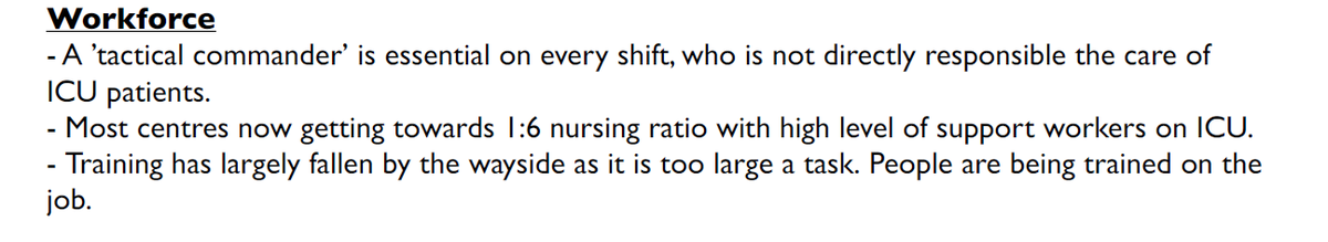 First the shortages/staff- nurse-patient rations (ordinarily one-to-one) are now 1-in-6 says Dr Martin- and training is now 'on the job' has has 'fallen by the wayside' coz too much pressure /4
