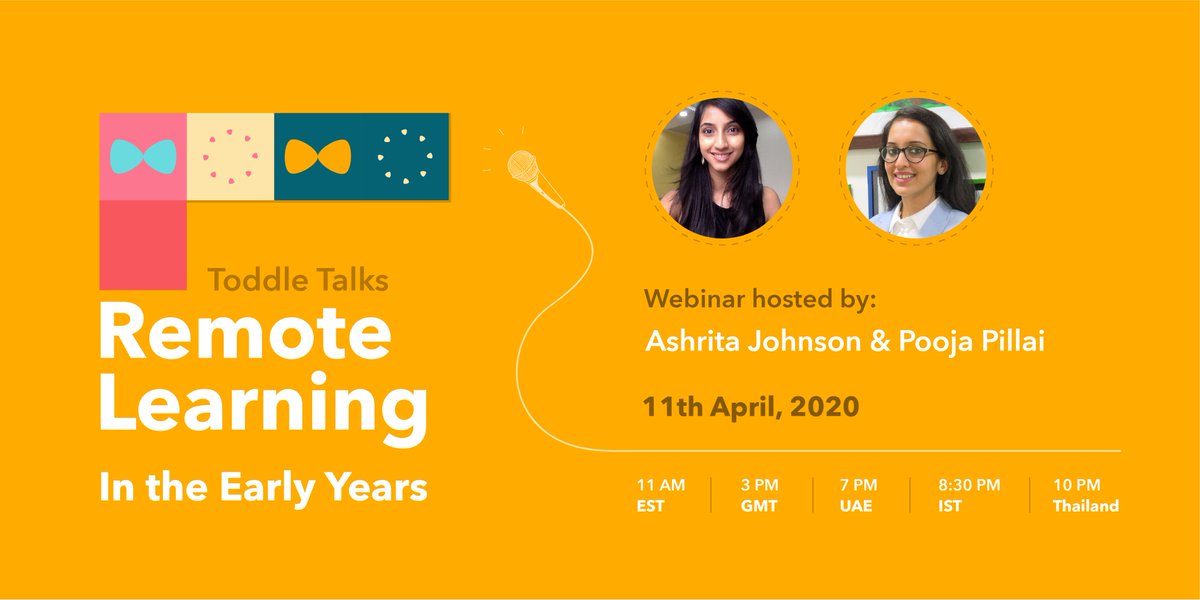 The Early Years are a time of boundless magic that seem hard to recreate remotely. Join <a href="/paisashrita/">Ashrita Johnson</a> and <a href="/poojapillai0707/">Pooja Pillai</a> for concrete strategies to make remote learning in the Early Years possible and effective. Sign up here - bit.ly/3e1ZBIv 
#webinar #signup #pypchat