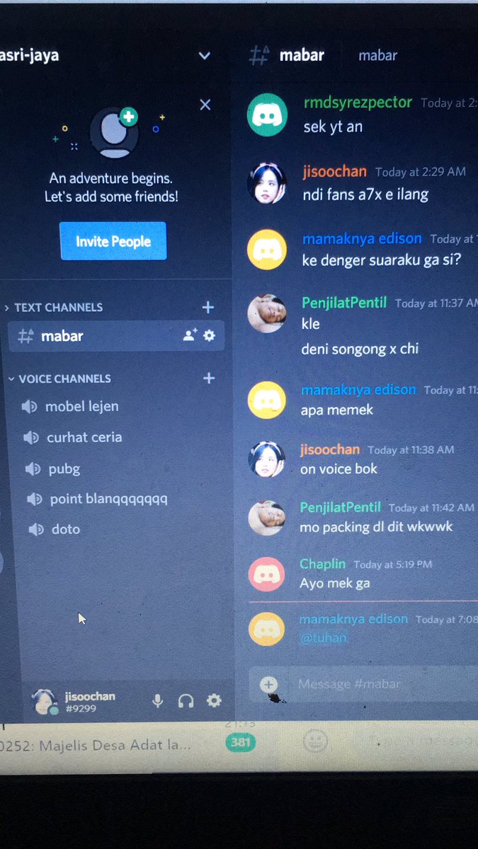 Himasri_'s tweet photo. gae kon kon kabeh seng gamers iso join discord e arek arek asri https://t.co/Wcwz6t7PqH lumayan golek relasi tapi lek golek jodoh download o tinder ae https://t.co/LjKOdfwOPB