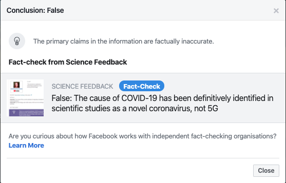 Hommniscient's tweet photo. @BenoitVivier @CyberpeaceInst @DuguinStephane @DisinfoEU @Gary_Machado_ Thank you for the insightful webinar. What are the solutions? Here is an example of @disinformation moderation by @Facebook in partnership with "independent fact-checkers". The content is tagged as "false information" but still available if you wish.  Is this the right path? https://t.co/32O7kqzRSG