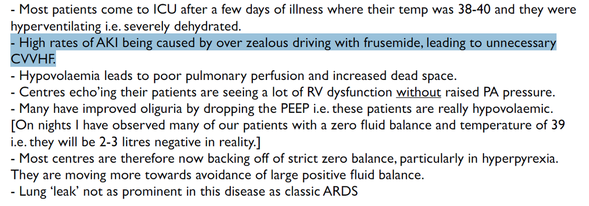 Also turns out that  #Covid_19 is causing a lot of acute kidney disease (AKI), partly as a result of "over-zealous" use of diuretics (Frusemide) which, I understand from doc contacts, is part of a wider discussion on how much to hydrate Covid patients. Still an inexact science/5