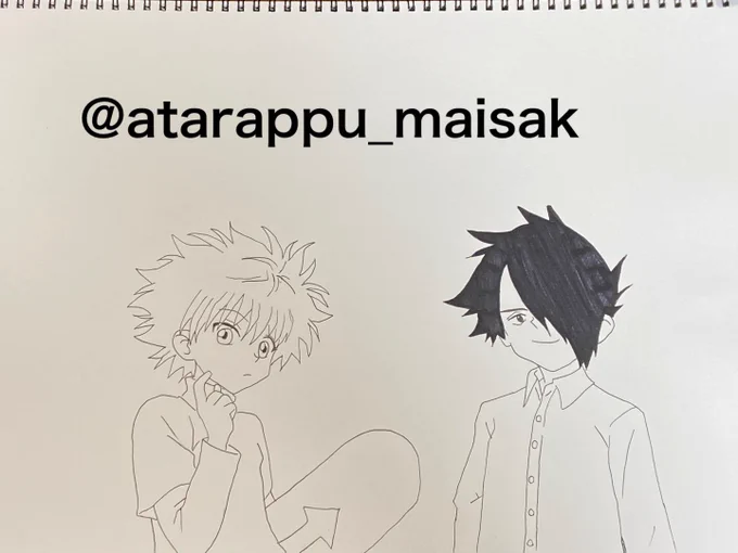 キルアとレイ描いてみました
この2人性格とか色々似てる気がする
#ハンターハンター
#キルア
#約束のネバーランド
#レイ
#絵描きさんと繋がりたい 