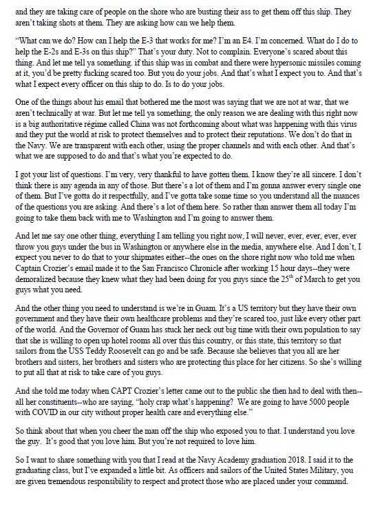 kikirisaa's tweet photo. Sounds like someone is trying to cover their own ass. Ijs. Also, this is the epitome of how naval leadership treat their subordinates- pass it along. We’re just a number to them ya’ll.😒 #firesecnav #IStandWithCaptCrozier https://t.co/VjihQ5YDbX