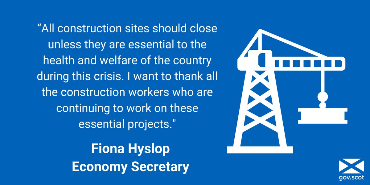 New guidance advises that all non-essential construction work should cease during COVID-19.

Read more here: gov.scot/news/guidance-…