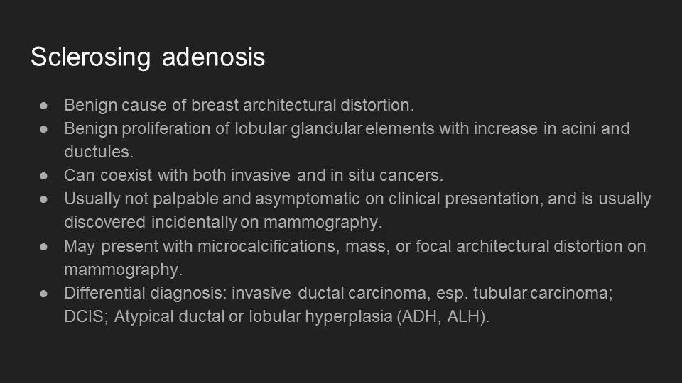 CleMammoEd's tweet photo. Monday case of the day: SCLEROISING ADENOSIS. Big thanks to author @mamaligagalina Dr. Galina Mamaliga @UHRadiology and shout out to our colleagues at @VUMCradiology!  Everyone stay safe! #COVID19  @IUbreastimaging @IURadiology @CariMotuzas @LBSrad https://t.co/Fq2iwwTjdj