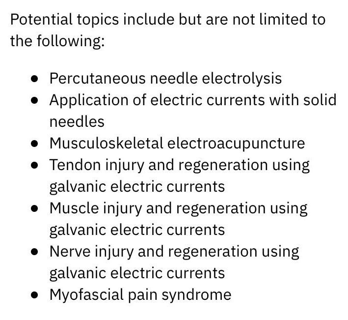 MVClinic's tweet photo. GREAT NEWS! Special issue in the journal “Evidence-Based Complementary and Alternative Medicine” (impact factor 1.9) about the effects of Galvanic Current in the Treatment of Musculoskeletal Injuries.
#galvaniccurrent #MSKinjuries https://t.co/HRSc9iQ5p6
