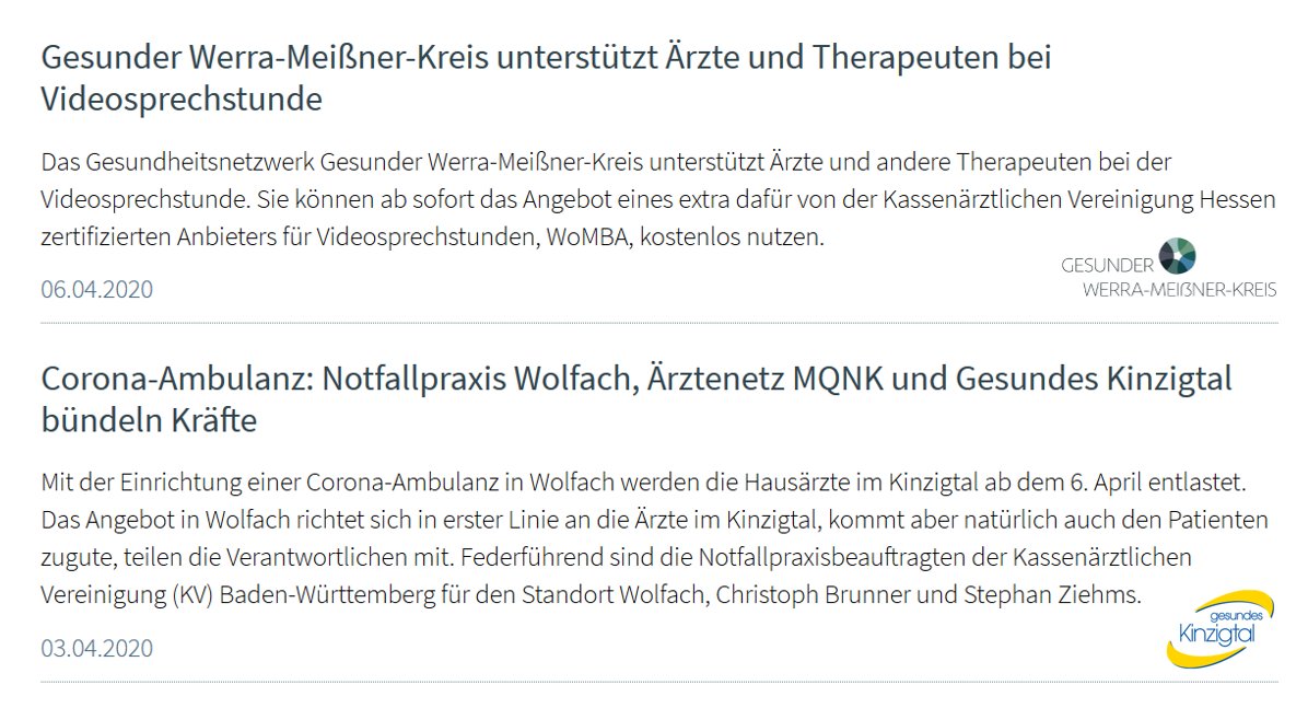 OptiMedis's tweet photo. Kräfte bündeln in Krisenzeiten: @GesKinzigtal &amp; @gesunder_wmk sind voll im Einsatz! Gemeinsam mit den KVen &amp; Co. entlasten sie das Gesundheitswesen vor Ort, z. B. mit #Videosprechstunden &amp; einer #CoronaAmbulanz

Hier mehr erfahren: https://t.co/yXOIfB2ymQ

#IntegrierteVersorgung https://t.co/QuHyXpcQSW