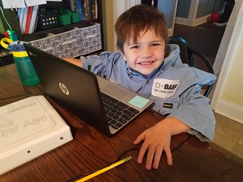 BASFLouisiana's tweet photo. Operator Bart Bourque’s kids were asked to dress up as their hero for school and of course they chose their dad! Bart is one of the many dedicated operators keeping BASF’s site in Geismar running to provide essential supplies in the fight against COVID-19. https://t.co/fGdzK5pMbO