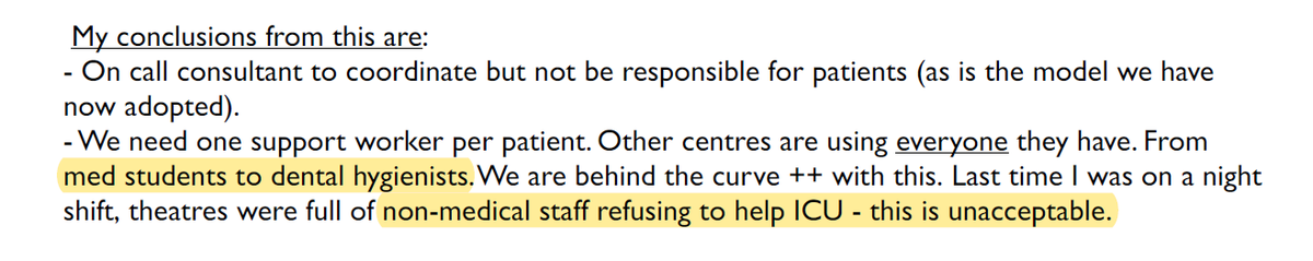 It really is all hands on decks - everyone is getting dragged in from 'med students' to dental hygienists; also clear that some "non-medical" workers are reluctant to go onto ICU. Dr Martin says is "unacceptable". His job to say that. I pass NO judgement. Not me on frontline. /8