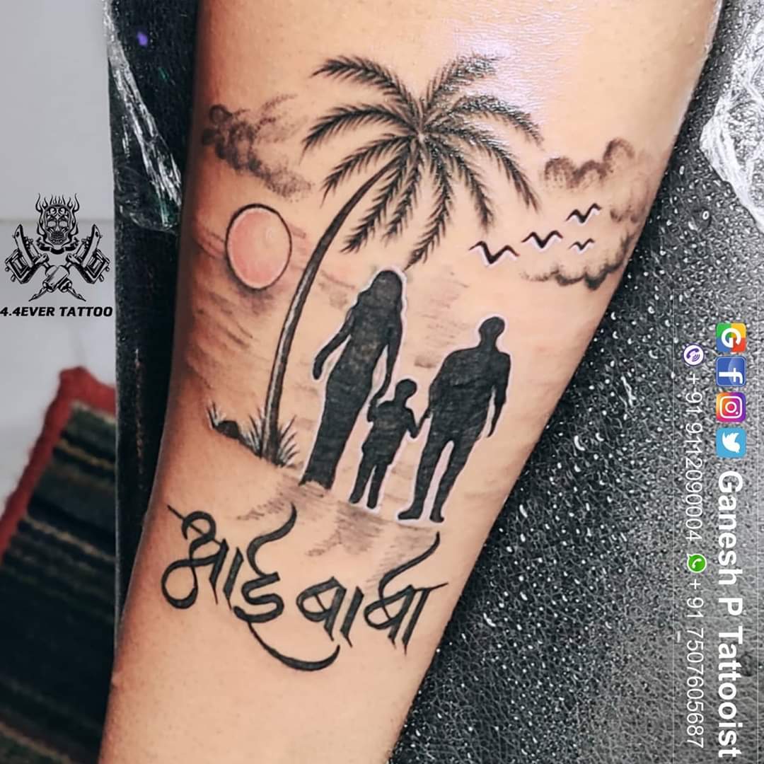 आई बब टट  aai baba tattoo in different styles  tattoo of mom dad in  marathi language  YouTube