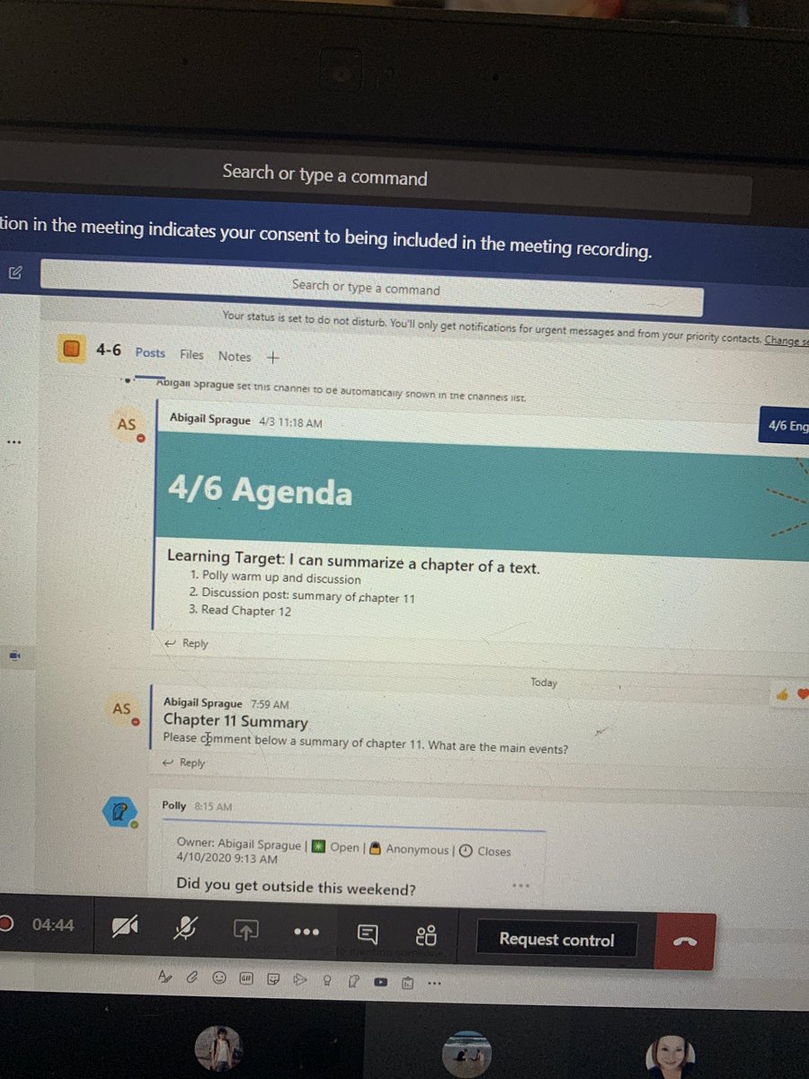 gjrobinson's tweet image. Great lesson today in @MonarchsNHS #AbigailSpragues’s English class! Great use of #agendas w/ #LearningTargets, @polly_ai polls and #Summarizing Chapter 11 of #IAmMalala @MicrosoftTeams #OnslowDLT