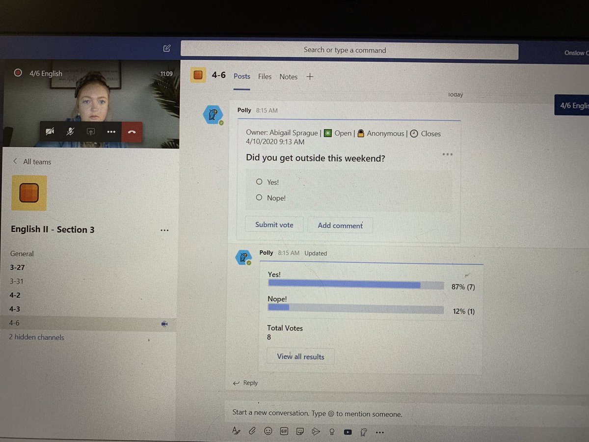 gjrobinson's tweet image. Great lesson today in @MonarchsNHS #AbigailSpragues’s English class! Great use of #agendas w/ #LearningTargets, @polly_ai polls and #Summarizing Chapter 11 of #IAmMalala @MicrosoftTeams #OnslowDLT