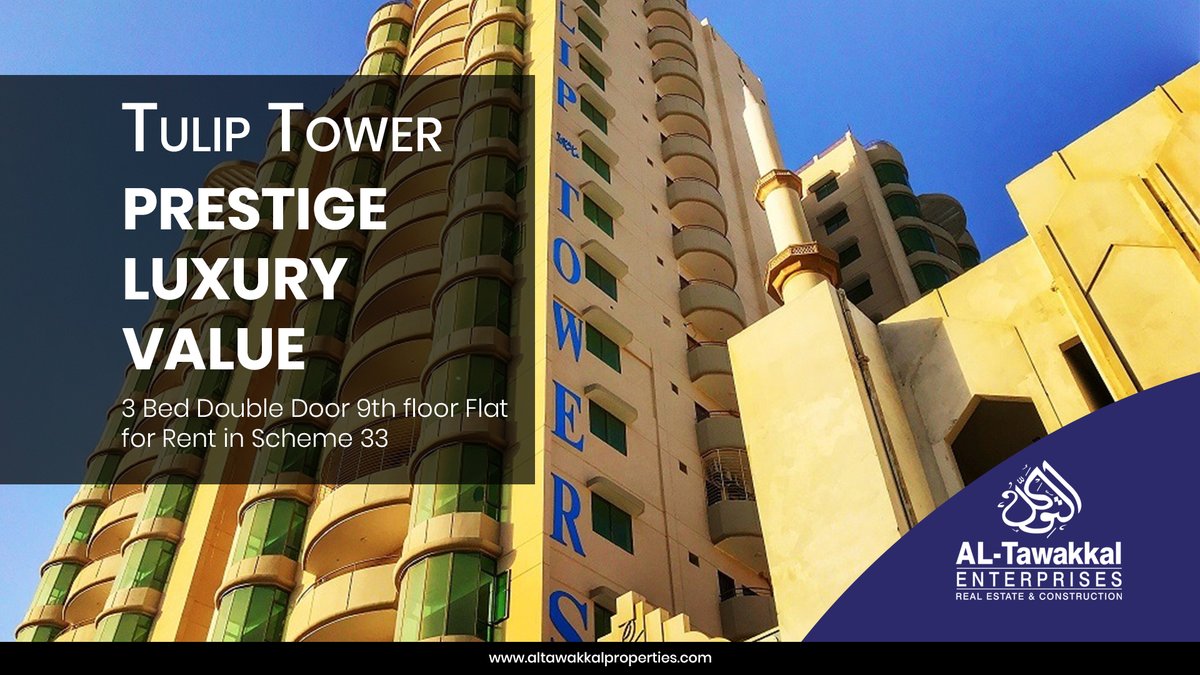 AlTawakkalEnter's tweet photo. Tulip Tower - Luxury Apartments featuring High-Class Amenities

📲: Contact Us: (03) 111 222 074
🌐: https://t.co/9V7G61kgqa
-
-
-
-
-
#RealEstateAgencyInKarachi #RealEstateAndConstruction #AlTawakkalEnterprises https://t.co/z3nTEmaENO