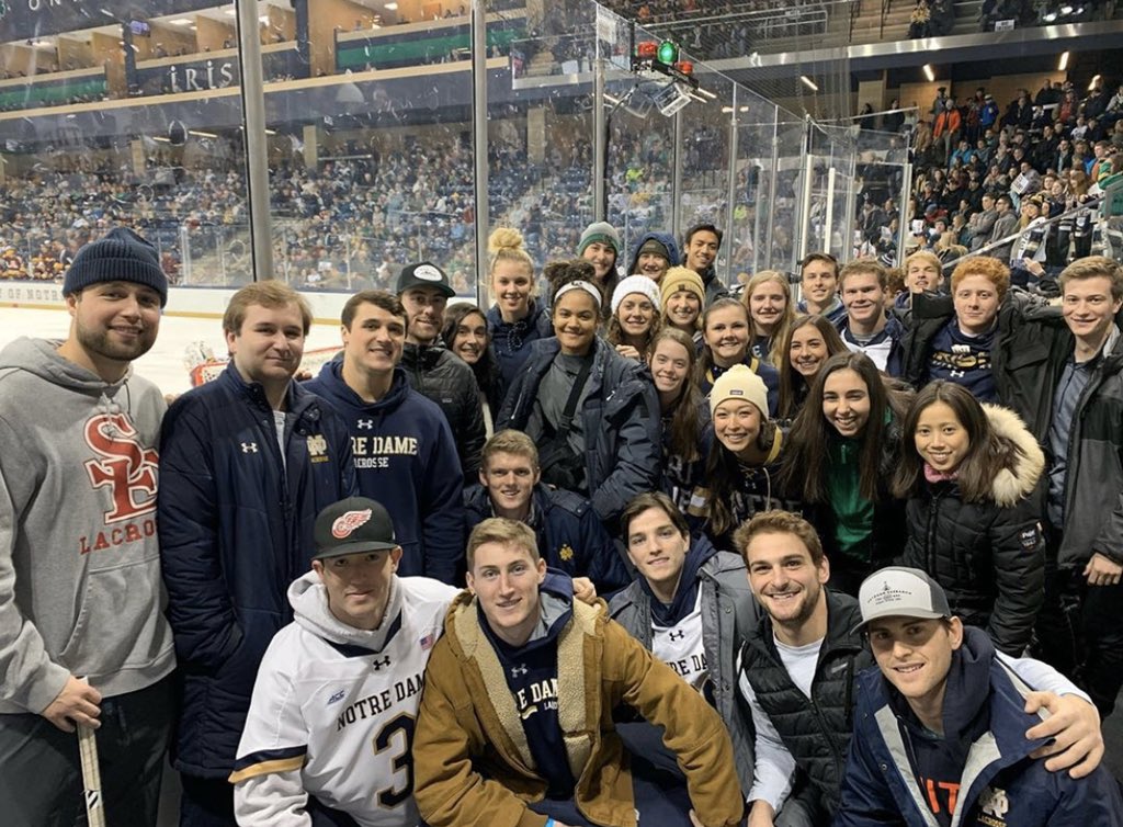 NotreDameGLD's tweet photo. Happy #NationalStudentAthleteDay to the 2️⃣6️⃣ teams that continue to inspire us each and every day! ☘️

We can’t wait to have you home soon! 
#GoIrish https://t.co/cUqiuc3DnF