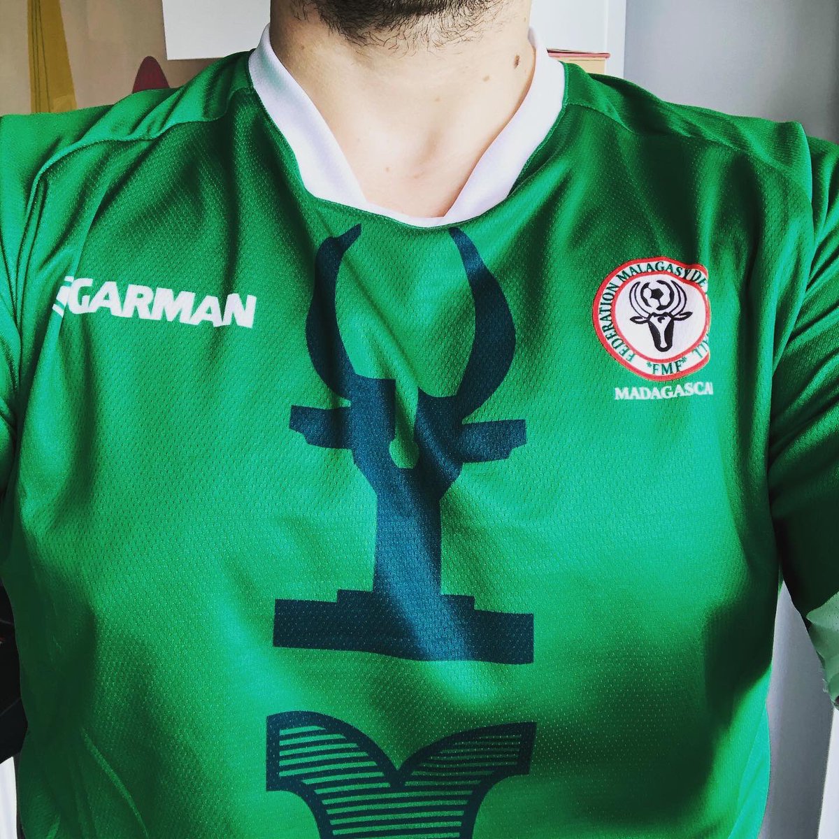 . @fmfmdg Home Kit, 2019GarmanUsed in the 2019 Africa Cup Of Nations, when Madagascar stunned everyone by reaching the top of its qualifying group at their debut in the competition (by defeating Nigeria), only to be defeated in the quarter finals. #HomeShirt  #AfricanFootball