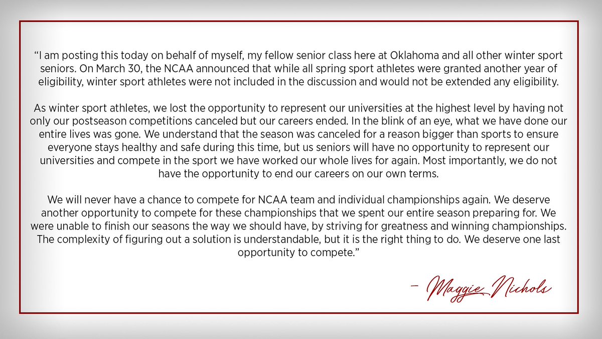 MagsGotSwag12's tweet photo. Winter Sport Athletes deserve one last opportunity to compete. https://t.co/UHXK7iVuR8