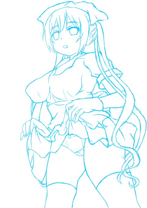 メイド服と裸の夏帆ちゃんも描いたよ❣️ハートは完成したら外します 