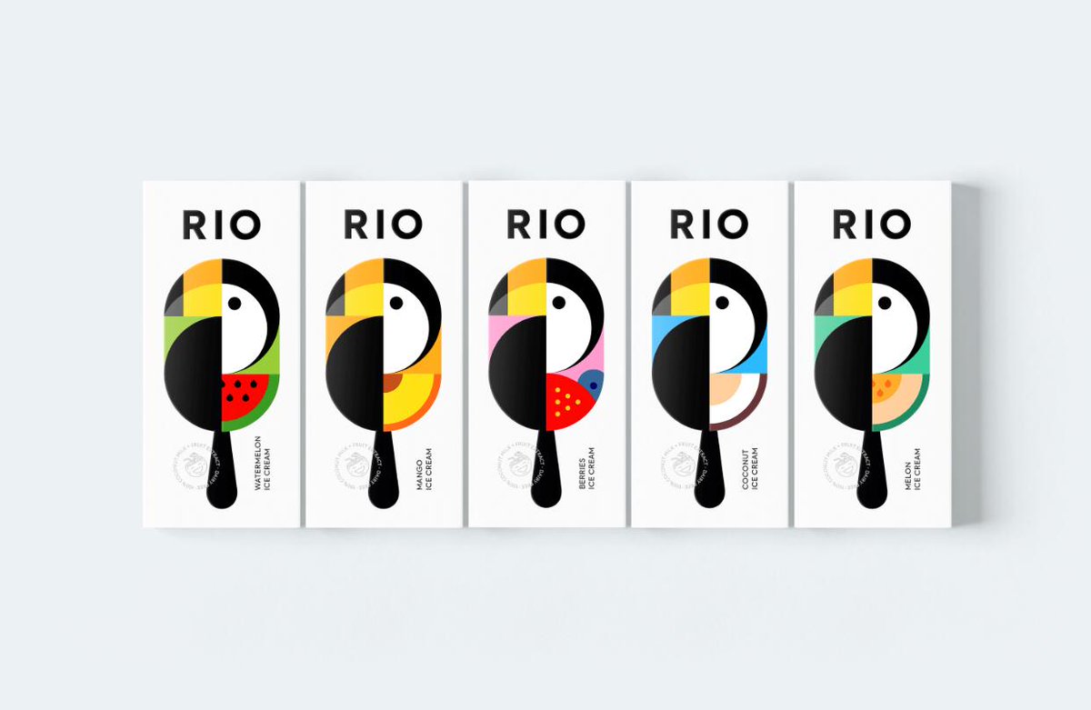 PENTAWARDS's tweet photo. "The concept of this ice cream packaging was inspired by one of the most colourful cities in the world โ Rio de Janeiro. RIO ice cream reflects the main associations of this city โ bright, yummy and sunny." Made by Berik
.
.
.
#packagingdesign #packaging #icecreampackaging https://t.co/VjbRsYHpZP