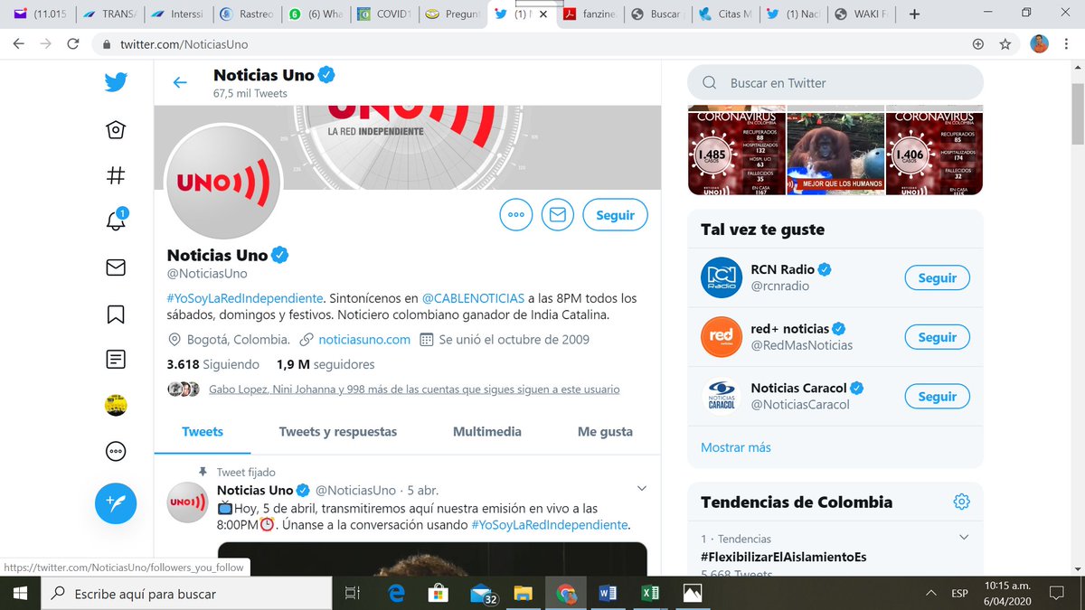 TolimaPacto's tweet photo. @WalterOrlando @bettizaa @AntonioCR1974 @NachoGomex @NoticiasUno Como seguramente la línea editorial la traza @DCoronell no vendrán disculpas, entonces chao @NoticiasUno 
Chao #RedIndependiente 
Chao Vaki https://t.co/dzcEKrvzar