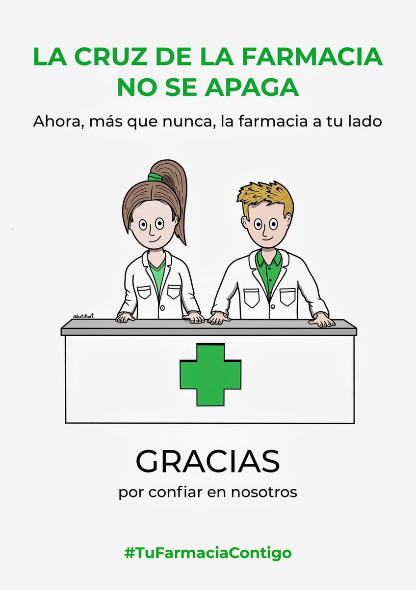 ⚕️ LA FARMACIA ESPAÑOLA, SIEMPRE DEL LADO DEL PACIENTE

#COVID19
#TuFarmaciaContigo
#JuntosSomosMas