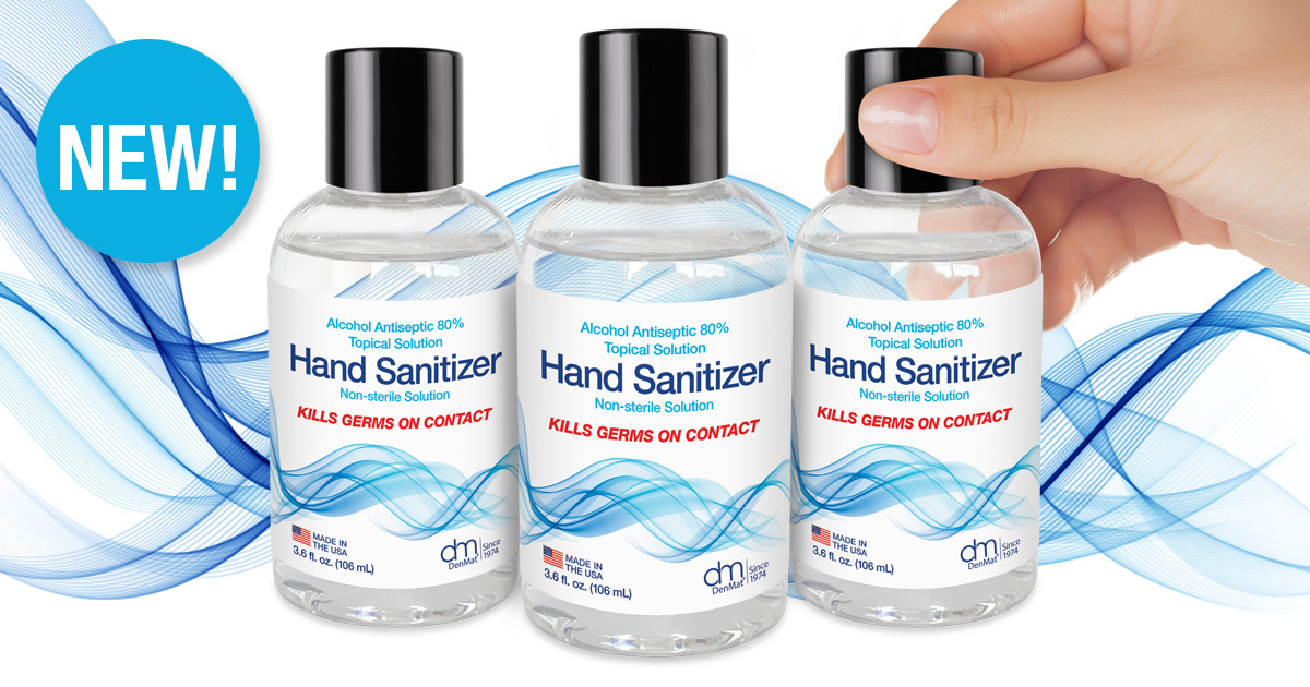 denmatdental's tweet photo. DenMat’s new liquid Hand Sanitizer is formulated with 80% Ethyl Alcohol to kill germs on contact. To buy: https://t.co/QJEbcje5iB. To read more about how DenMat is working with our local community: https://t.co/1dc0yaay0y #StayHealthy #DenMat https://t.co/lJldrHy82s