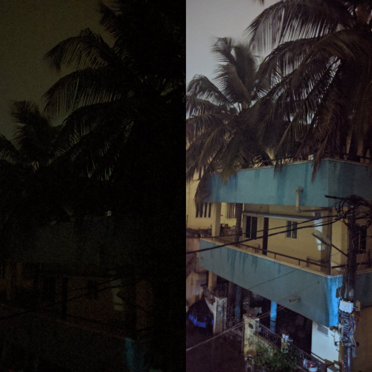rads97_rads's tweet photo. Without and with #pixelNightSight WOW 🤯 Both pics have been taken @  8.43pm 🌠 #Google #Pixel2 https://t.co/hecelQGukP