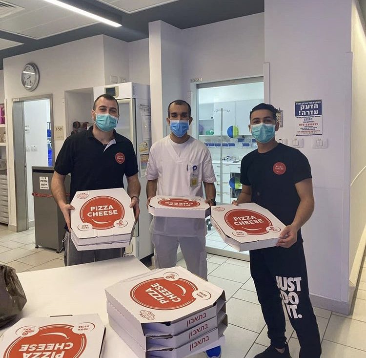 Israelis bought food and gave to all doctors, nurses and medical students in hospitals as a gratitude for their hard work