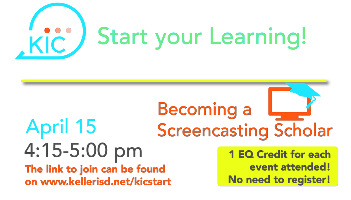 Calling all screencasting scholar wanna-be's! Join us on Wednesday to learn all of the latest tools for recording you teaching your content! #KISDPD #EdTechKISD #KISDConnects