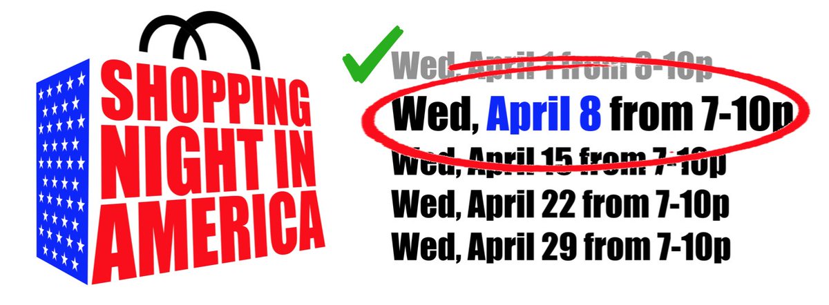 VisitBayAreaHou's tweet photo. Support local small businesses - this &amp; EVERY WEDNESDAY in April is #ShoppingNightInAmerica

A LIVE VIRTUAL EVENT to support American small business 🇺🇸💕💪

Businesses: Go LIVE on FB, IG &amp; Twitter every Wednesday 7pm local time
Join the movement: https://t.co/ZHwF0fZvKZ https://t.co/krS7USEzjl