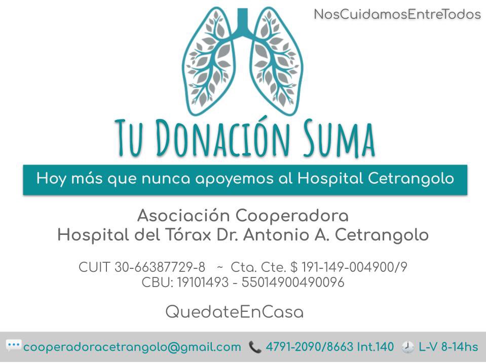 HtalCetrangolo's tweet image. Tu donación suma! 💪🏼 #NosCuidamosEntreTodos #hcsmla