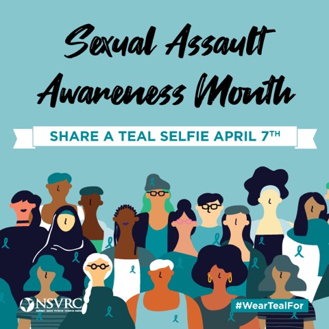 BethanySAC's tweet photo. Tomorrow, April 7th, break out your teal and share a selfie using #SAAM. Teal ribbons, shirts, nails, hair, makeup, jewelry, ties, etc. are all acceptable! Even get your pets involved🐶🐱Let’s show our support for survivors! #IAsk #SupportSurvivors #BelieveSurvivors #WearTealFor https://t.co/dfPkCRin0e