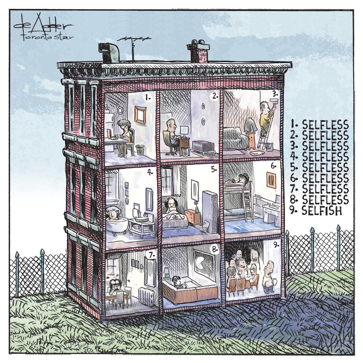 Cartoon for <a href="/TorontoStar/">Toronto Star</a> #selfisolating #Social_Distancing  #physicaldistance #CoronaVirusCanada #CoronavirusInSA