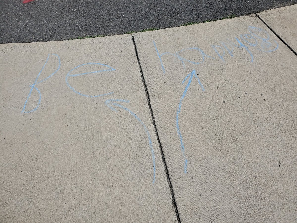 We chalked our walk this morning. Hopefully it brings some smiles to others #behappy #Smile