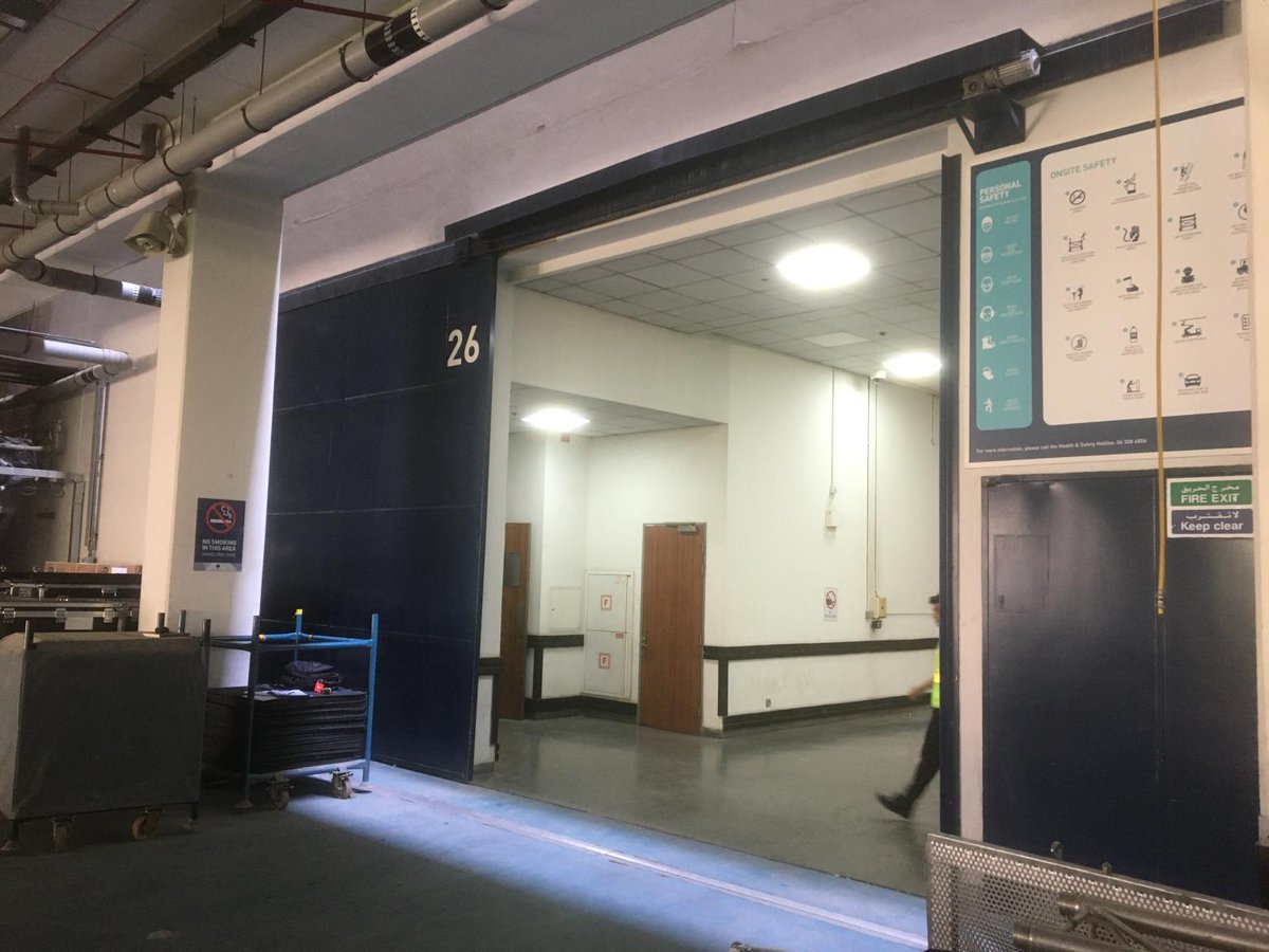 Great work <a href="/ben_pritchard86/">Ben Pritchard</a>, Nithin &amp; Richard who alongside our Dubai based site engineers have completed a project for <a href="/DubaiWorldTrade/">DubaiWorldTradeCntr</a>. The job - to survey &amp; remove 2 existing loading bay sliding doors and replace them with 2 sets of Phoenix Kingfisher straight sliding doors.