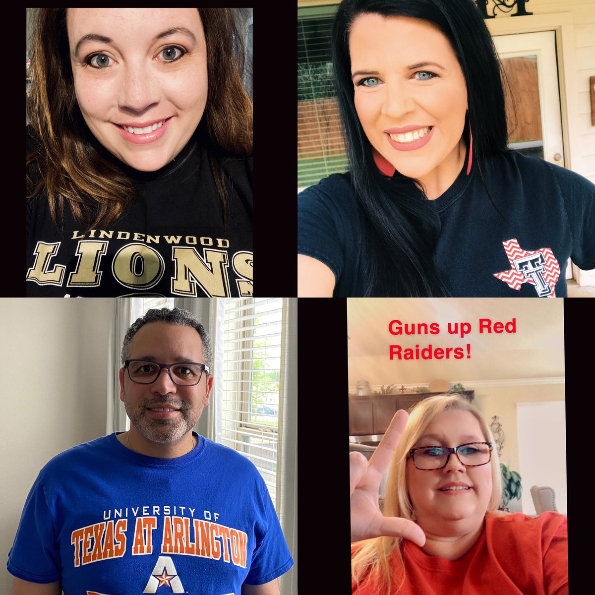TinaBynum's tweet photo. The secondary C and I ELAR team is showing some spirit during distance learning by showing their school colors! @iInstructIrving @enw_ELARedu @JasonBrumfield5 @and_mrsharris https://t.co/NhZluChp4s