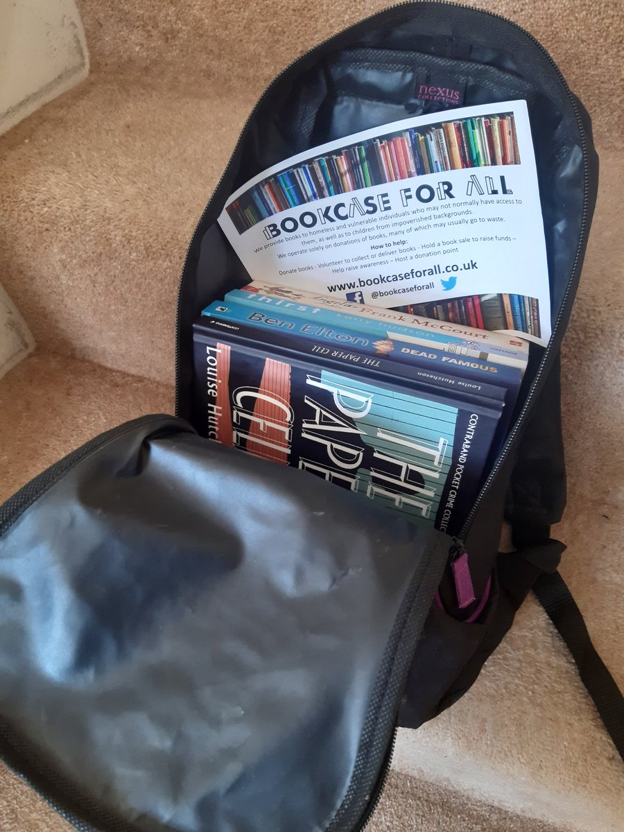bookcaseforall's tweet photo. Rucksack of books, our new service! Yesterday we delivered books to the doorstep for people self isolating. If you know of anyone who would like some get in touch. #york #COVID19 #Selfisolationhelp https://t.co/uTgoaeAU1R