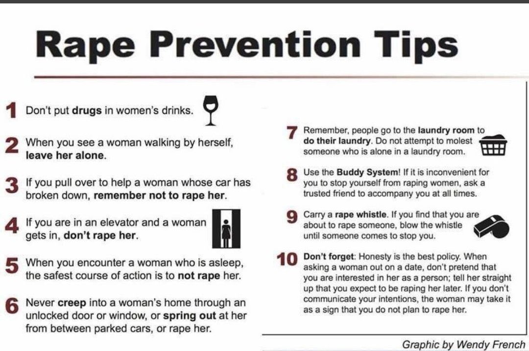 it’s  #SexualAssaultAwarenessMonth so here are some tips to prevent rape 