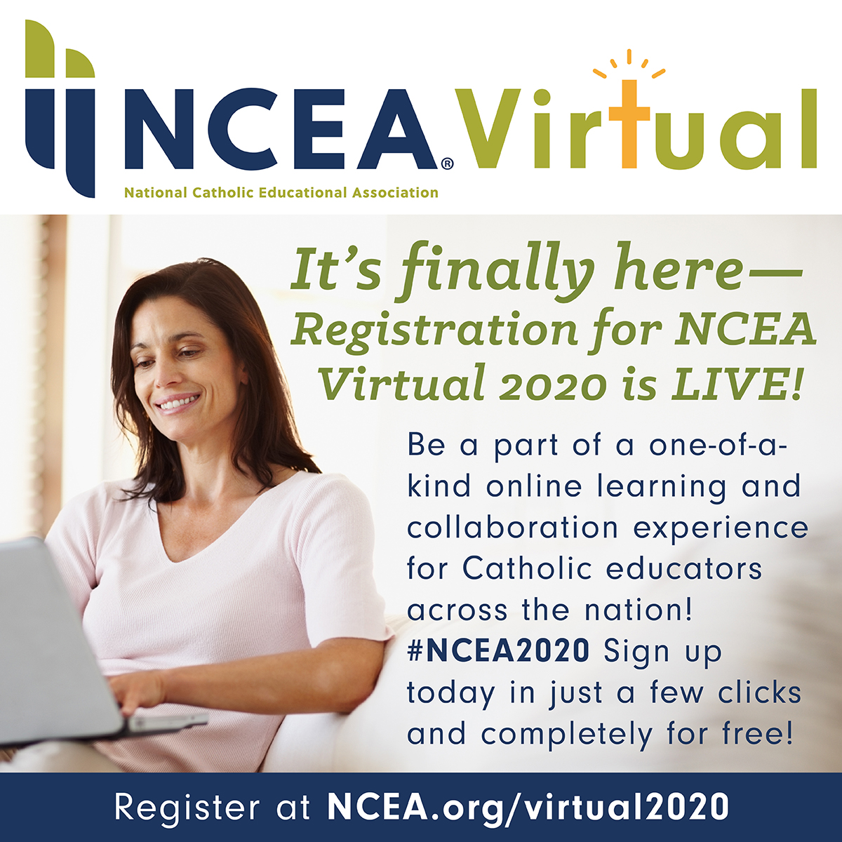 NCEATALK's tweet photo. Be a part of our one-of-a-kind online learning and collaboration experience April 14-16! Sign up today on 
https://t.co/LlzLTf34KW! Retweet this message to share the news with your friends and Catholic school educators! #NCEA2020 https://t.co/saC1G3skVN