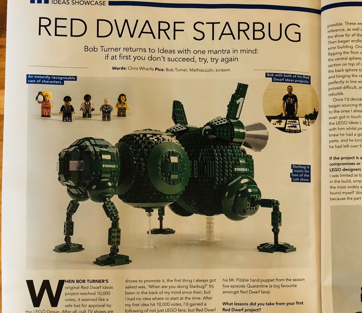 bobvintagebrick's tweet photo. .@blocksmagazine came this morning, absolutely over the moon with the fantastic 2 page feature they’ve done on our Red Dwarf Starbug LEGO Idea! if you’d like to order a copy of the magazine 👉 https://t.co/6N1CXIy7Mn (issue 66) link to support our idea 👉 https://t.co/OkuY0YE9OC https://t.co/5tczRecX0z