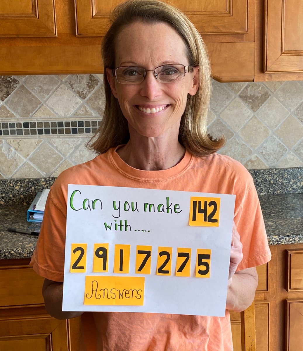 KatherineSchack's tweet photo. Today's Math Project Problem is brought to you by Mrs. Rankey, 6th grade Math teacher @PVE_Hawks. Can you make 142 using just those numbers? Thank you @Arankey6!
@WSDinfo
#WSDMathRocks #WSDLearns #StrongerTogether #WeAreWentzville https://t.co/eyZ1BSAUBB