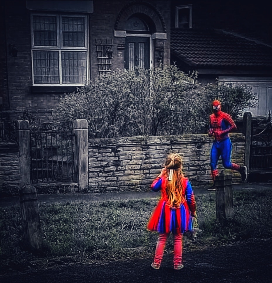 It turns out Jason wasn’t the only one.A friend of was also dressing up as Spidey!So now you had the  #StockPortSpidermen, both jogging on their morning routine, reminding kids to smile and that things would be okay.And guess what?It spread.