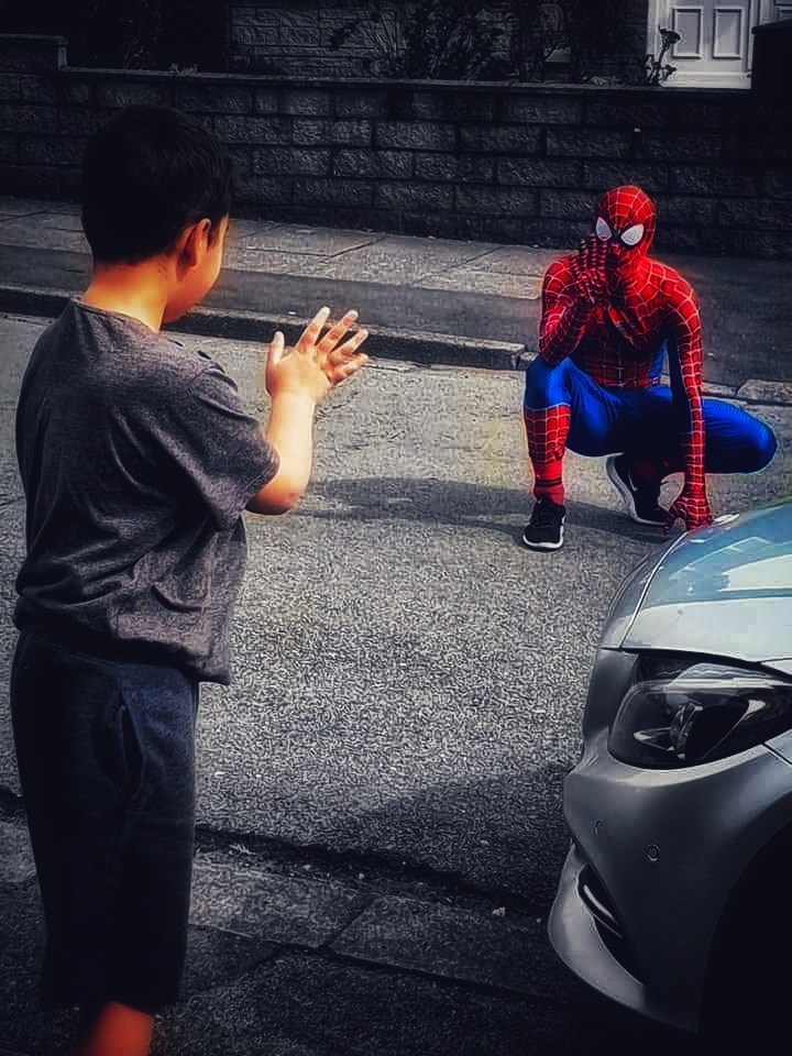 It turns out Jason wasn’t the only one.A friend of was also dressing up as Spidey!So now you had the  #StockPortSpidermen, both jogging on their morning routine, reminding kids to smile and that things would be okay.And guess what?It spread.