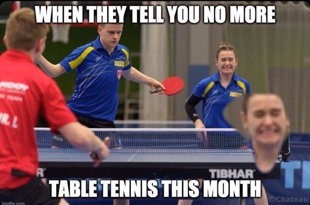 tapogatózás Szomorú Felszerelés table tennis meme elhagy Közmondás Puskapor