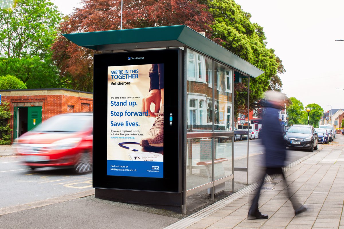 MelanieCCUK's tweet photo. We're proud to support this incredibly important campaign from @NHS_Jobs across our #DOOH network, to help in their efforts to recruit more staff for the @NHSuk during these difficult times. #OOH #PlatformForGood #NHSheroes https://t.co/JAAEfn9NYJ