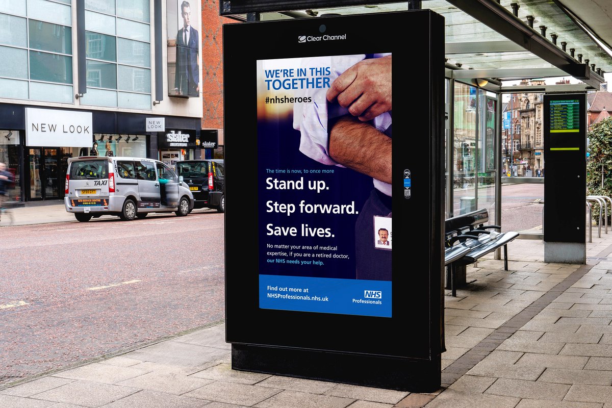 MelanieCCUK's tweet photo. We're proud to support this incredibly important campaign from @NHS_Jobs across our #DOOH network, to help in their efforts to recruit more staff for the @NHSuk during these difficult times. #OOH #PlatformForGood #NHSheroes https://t.co/JAAEfn9NYJ
