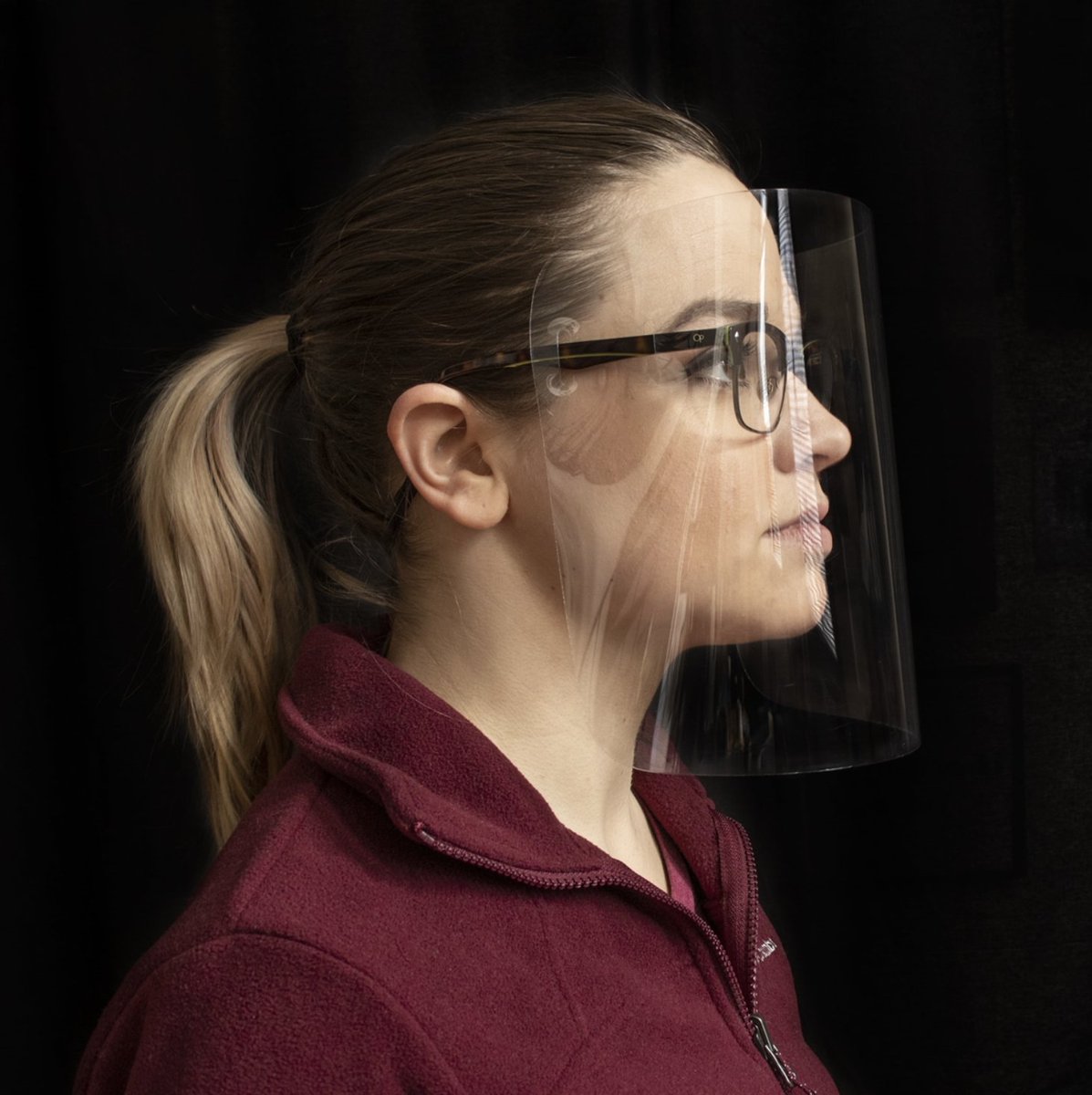 eyecarebusiness's tweet photo. The spectacle-mounted full face shield from @rocoptical provides another layer of facial, frontal protection for those who interact with the public. See how it works via our #VideooftheWeek: https://t.co/W4TzFsY4Cx. #covid19 #eyecare https://t.co/umJ9CGTwp2